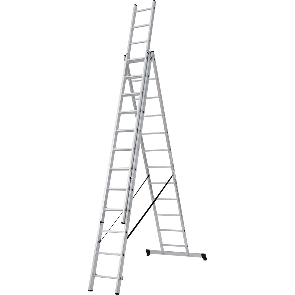 Лестница трехсекционная 3x12 ступеней, NV1230, 7,87м. алюминиевая  СС