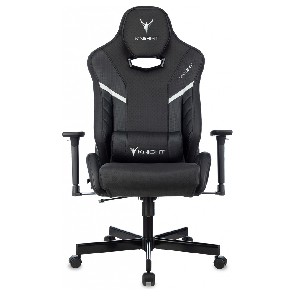 Кресло игровое Knight Thunder 5X черный экокожа с подголов. крестов. металл