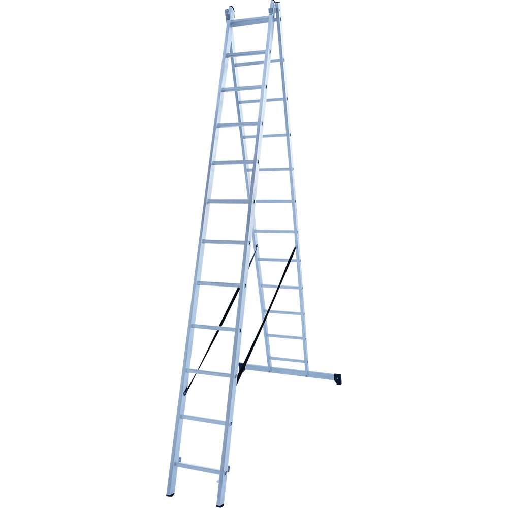 Лестница двухсекционная 2x12 ступеней, NV1220, 5,53м. алюминиевая