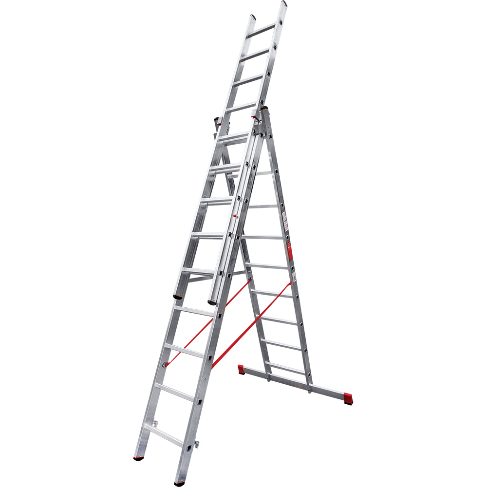 Лестница трехсекционная 3x9 ступеней, NV3230, 5,02м. алюминиевая