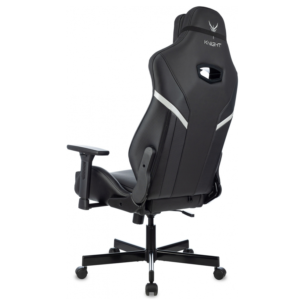 Кресло игровое Knight Thunder 5X черный экокожа с подголов. крестов. металл