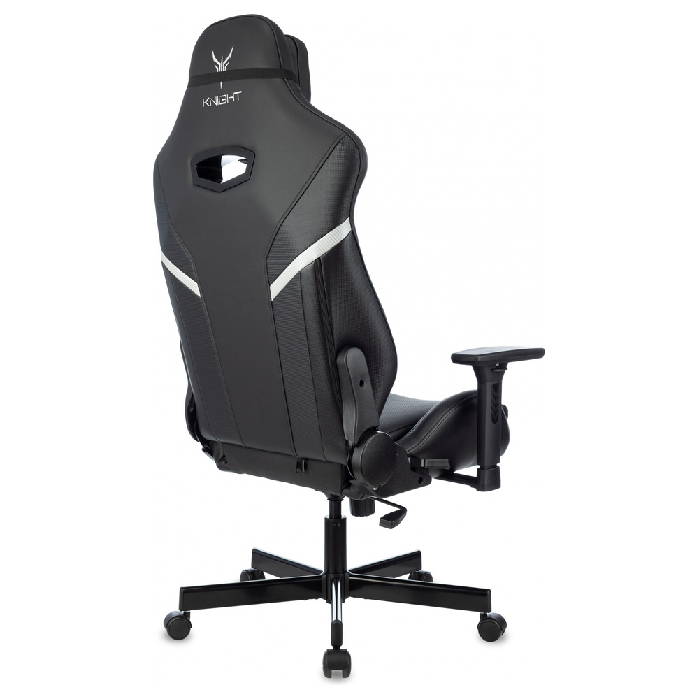 Кресло игровое Knight Thunder 5X черный экокожа с подголов. крестов. металл