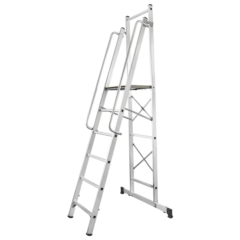 Стремянка 6 ступеней, NV1540 передвижная с платформой, складная