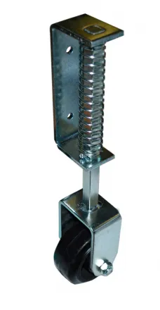 Колесо опорное для гаражных ворот с пружиной неповорот. 100мм обрезиненное