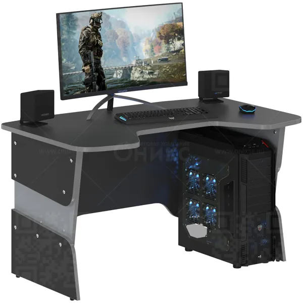 Стол игровой STG 1385 Антрацит/Металлик 1360*850*750