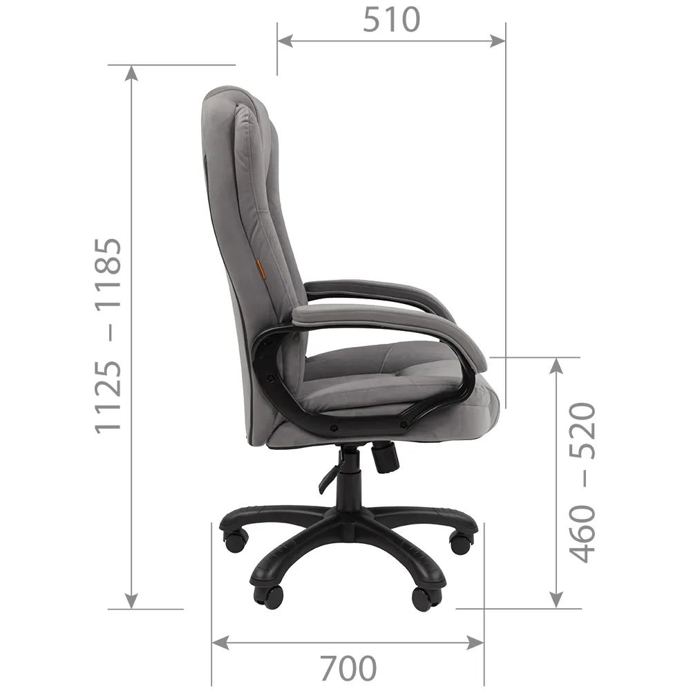 Кресло CHAIRMAN Home 600 Велюр T-55 темно-серый