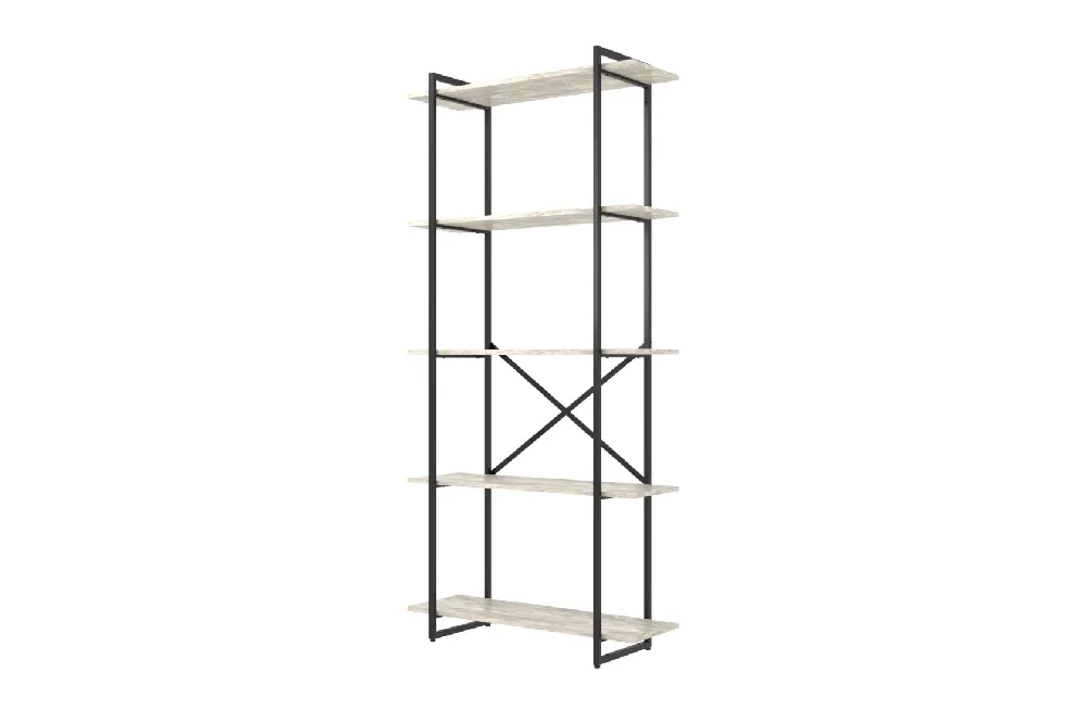 Стеллаж GUTTA 196*92*34, 5 полок, эвок, черный
