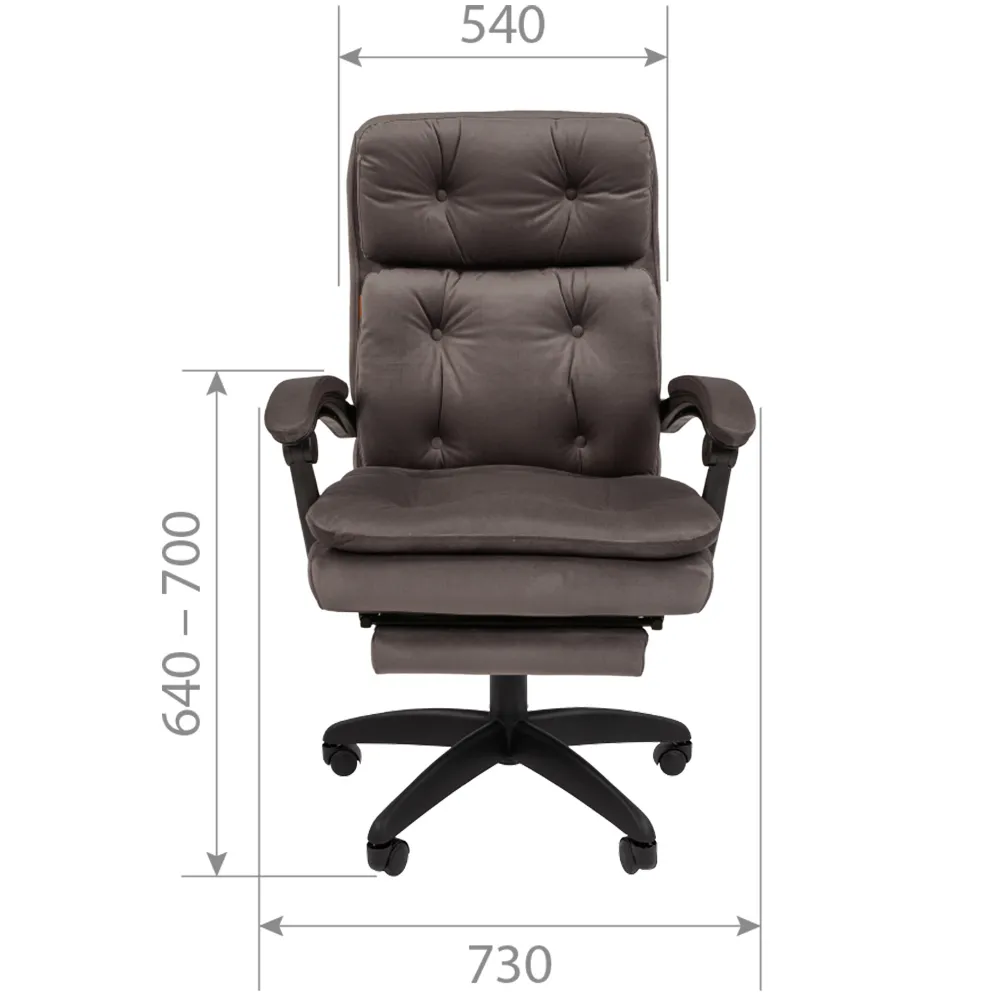 Кресло CHAIRMAN Home 442 Велюр T-55 темно-серый