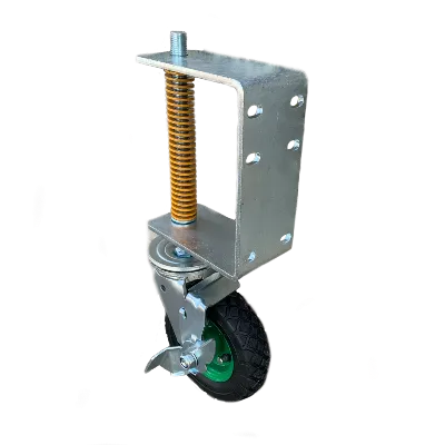 Колесо опорное для гаражных ворот с пружиной поворот 160мм Надувное