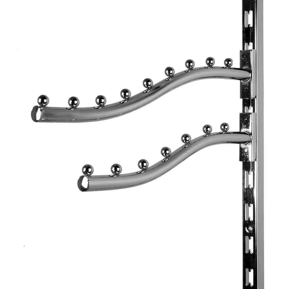 Кронштейн изогнутый на стойку с 7-ю шариками G039-Q19-350, L=350мм, d=19мм, хром
