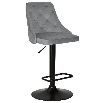 Стул барный DOBRIN JOSEPH BLACK LM-5021 велюр серый (MJ9-75)