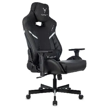 Кресло игровое Knight Thunder 5X черный экокожа с подголов. крестов. металл