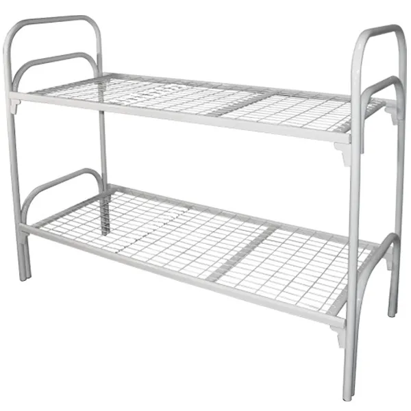 Кровать металлическая 2-ярусная с 2-мя усилениями 1900*800, сетка 100*50, труба 50*25*1,2мм