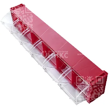 Короб Стелла F-600-6 600*94*112, 6 ячеек красный/прозрачный