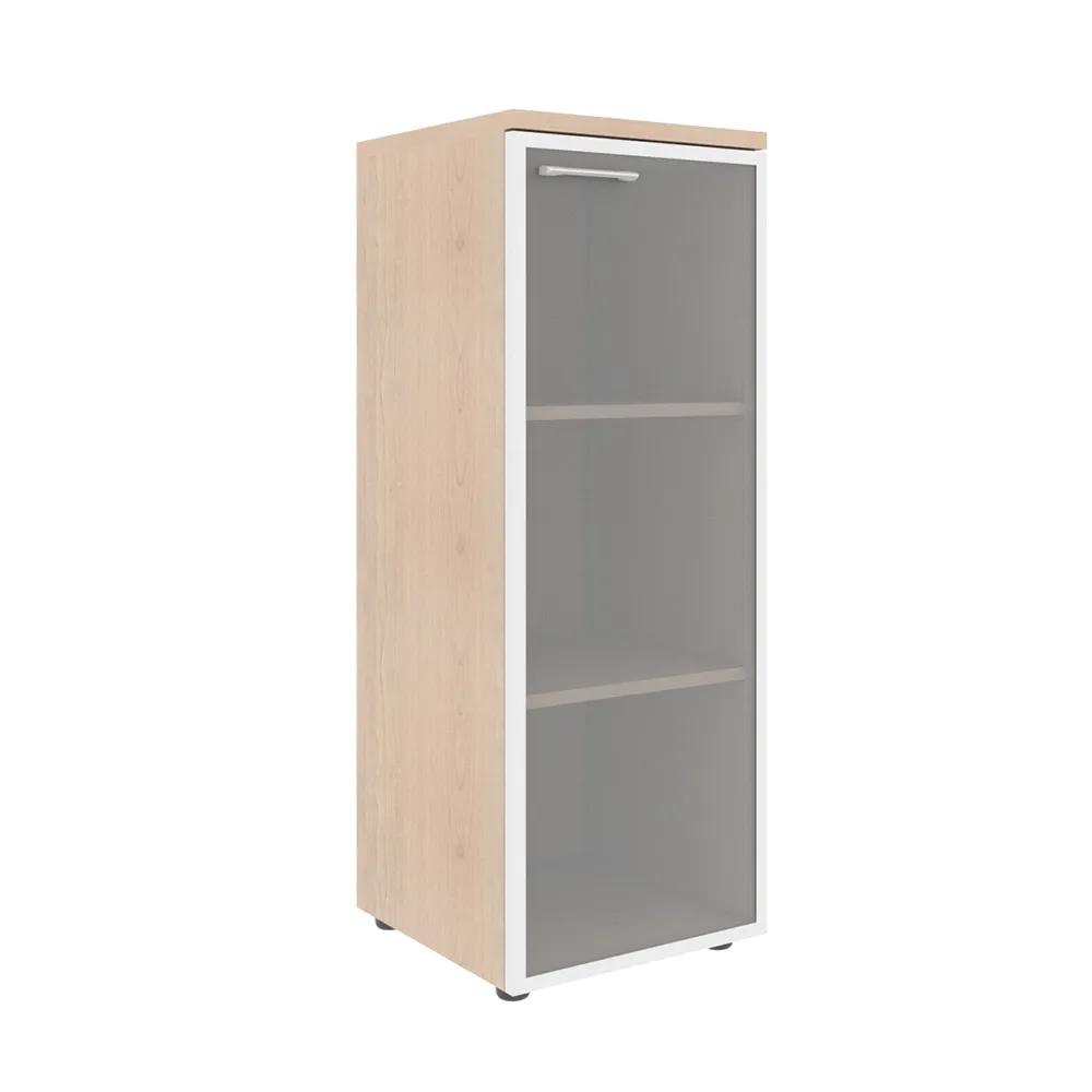 Шкаф XMC 42.7(R) Правый колонка со стеклянной дверью в алюминиевой раме и топом Белый 432х432х1190 XTEN (НАБОР)