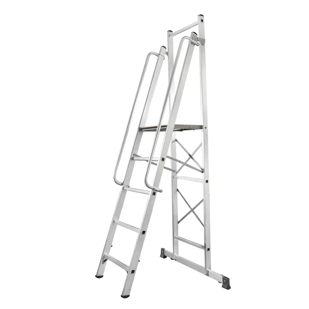 Стремянка 5 ступеней, NV1540 передвижная с платформой, складная