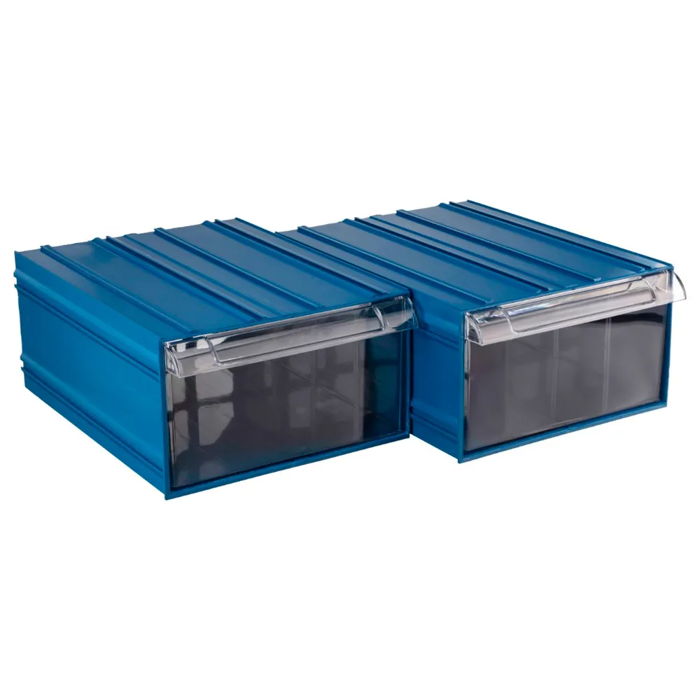 Комплект пластиковых коробов C-501-А-2К, (2 шт.), 328*212*126 синий/без перегородок