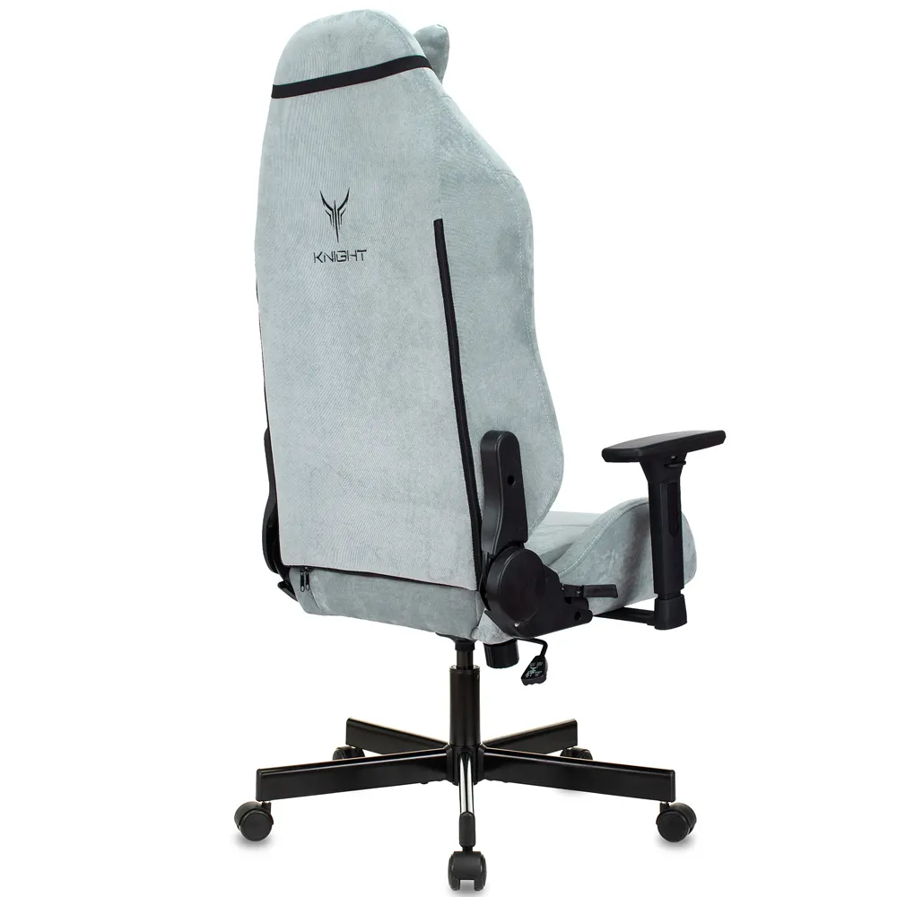 Кресло Бюрократ Knight N1 Fabric серо-голубой Light-28 с подголов. крестов. металл