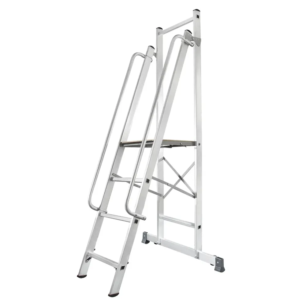 Стремянка 4 ступени, NV1540 передвижная с платформой, складная