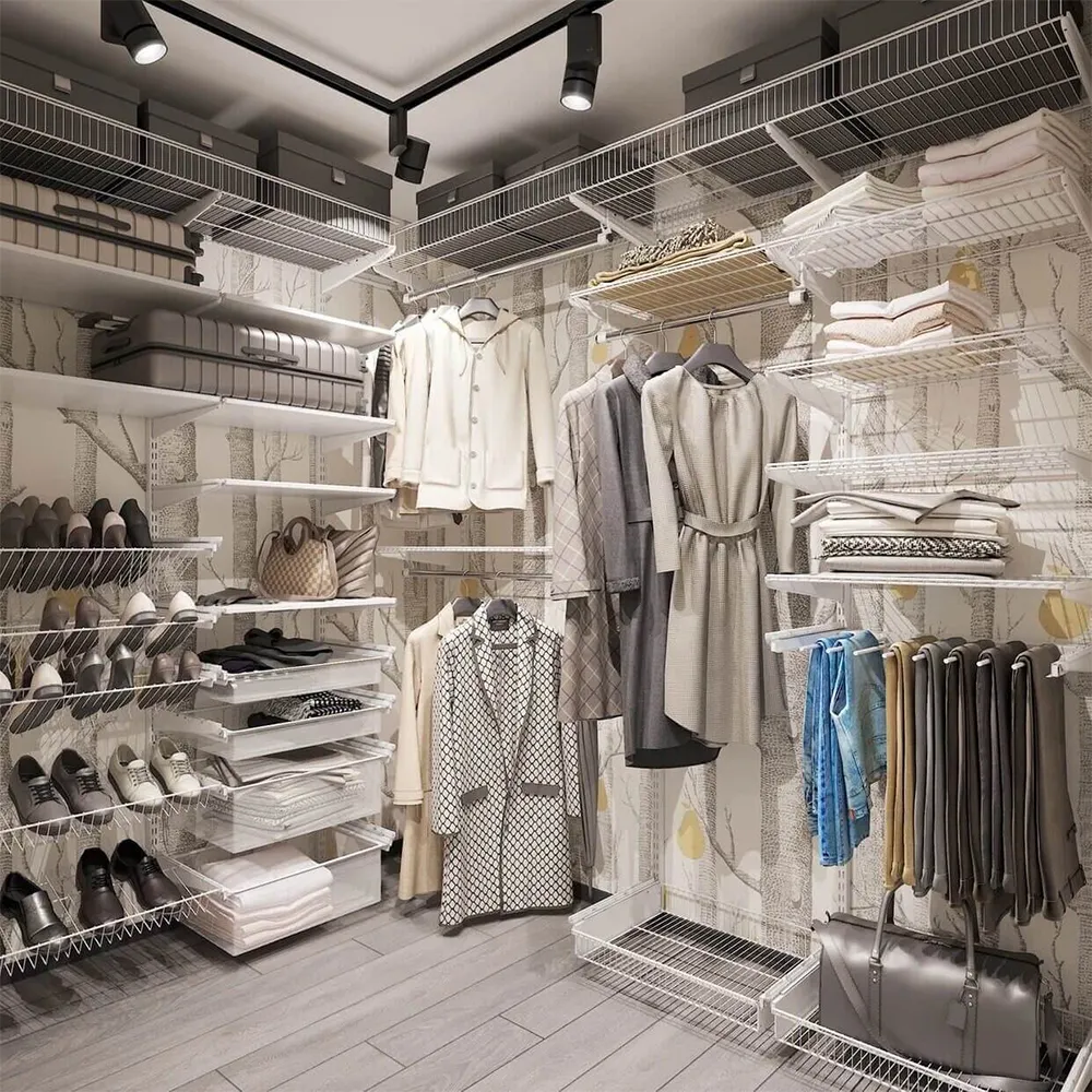 Угловая гардеробная комната