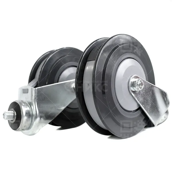 Колесо d 125 сер. рез. (М12) для покупательских тележек, для траволатора 5056125 г\п 80 кг