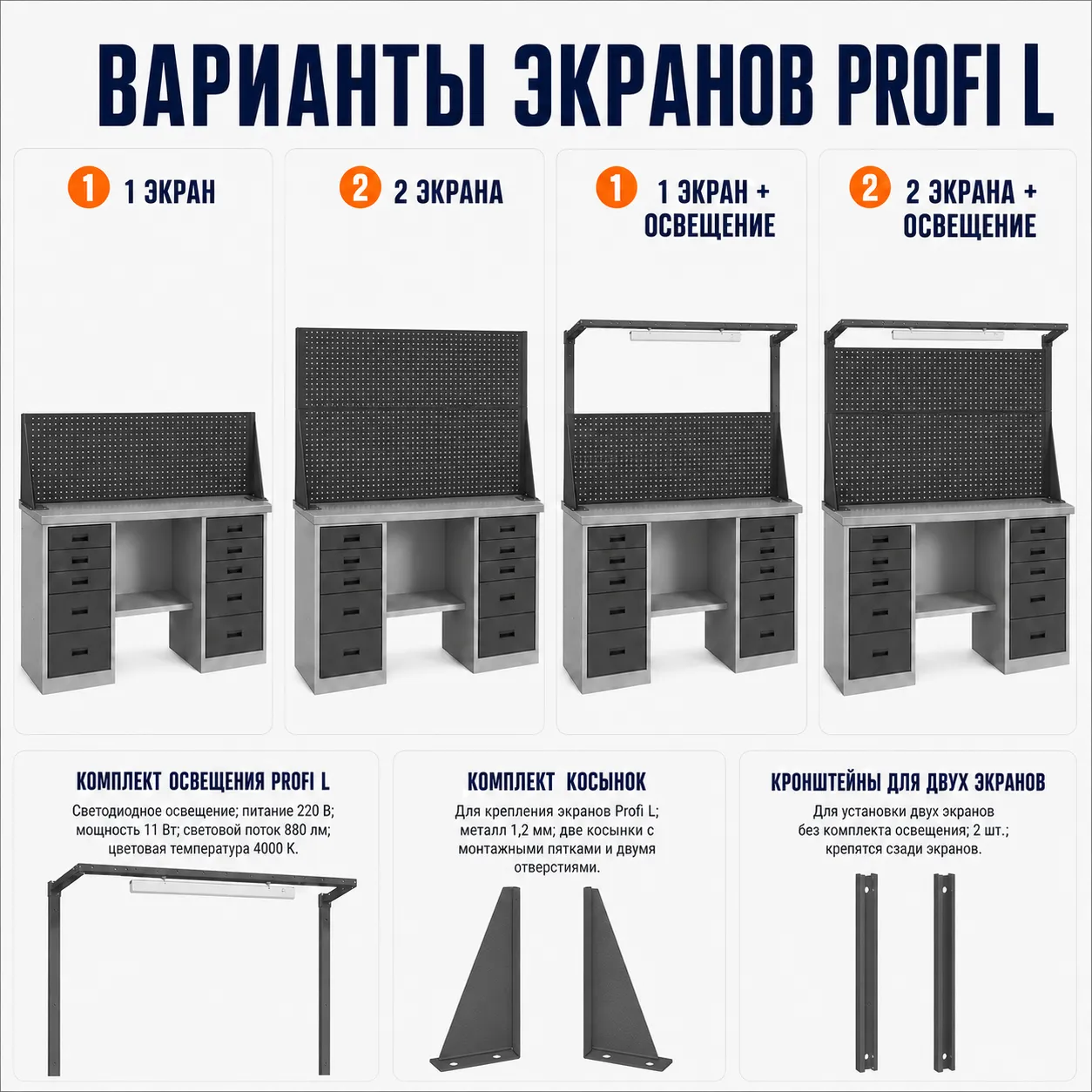 Верстак слесарный Profi L L140.OL1/L3.010