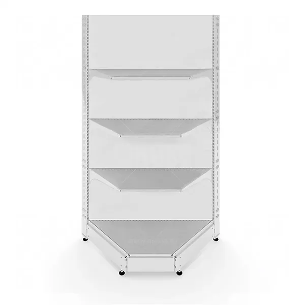 Стеллаж пристенный угловой осн. секц. 1950*600*600, 4 полки (500-1шт.; 400-1шт.; 300-2шт.) 