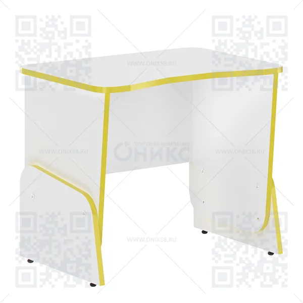 Стол игровой CTG 7050 ЛДСП Белый/Желтый 700*500*700