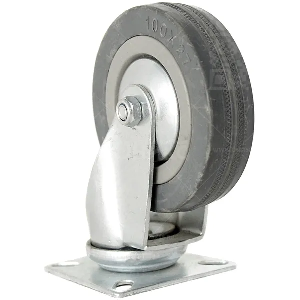 Колесная опора d100 поворотная SCg 42 серая резина г\п 80 кг (36)