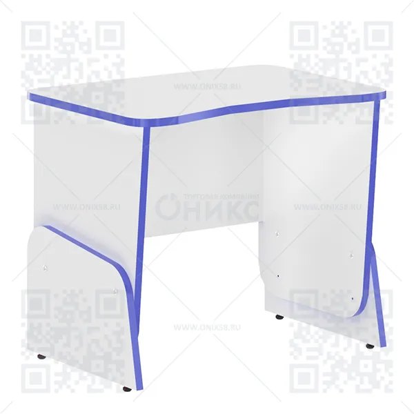 Стол игровой CTG 7050 ЛДСП Белый/Синий 700*500*700