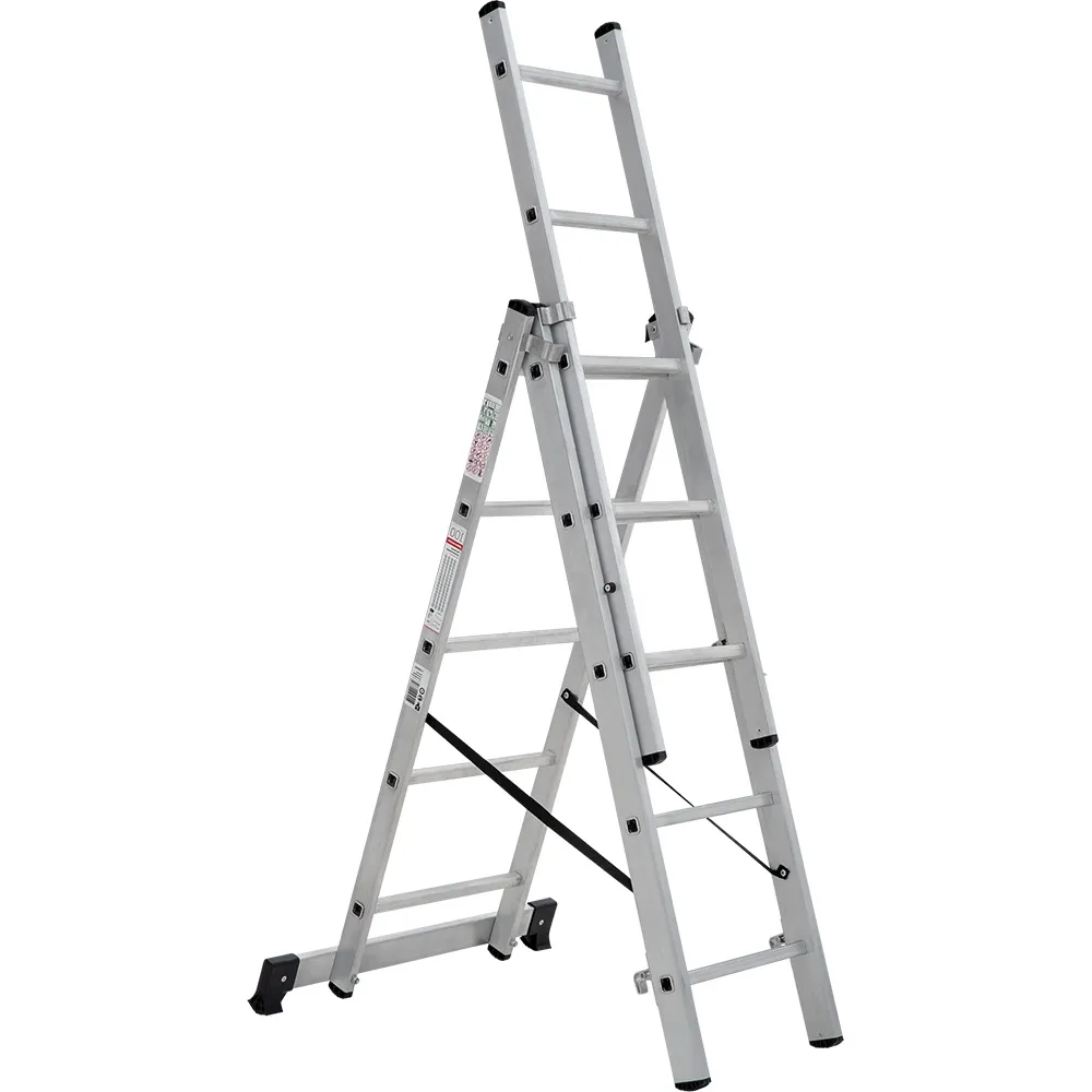 Лестница трехсекционная 3x5 ступеней, NV1230, 2,90м. алюминиевая  СС