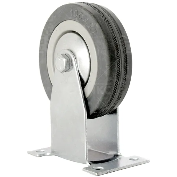 Колесная опора d100 неповоротная FCg 46 серая резина г\п 80 кг  (36) (СС)