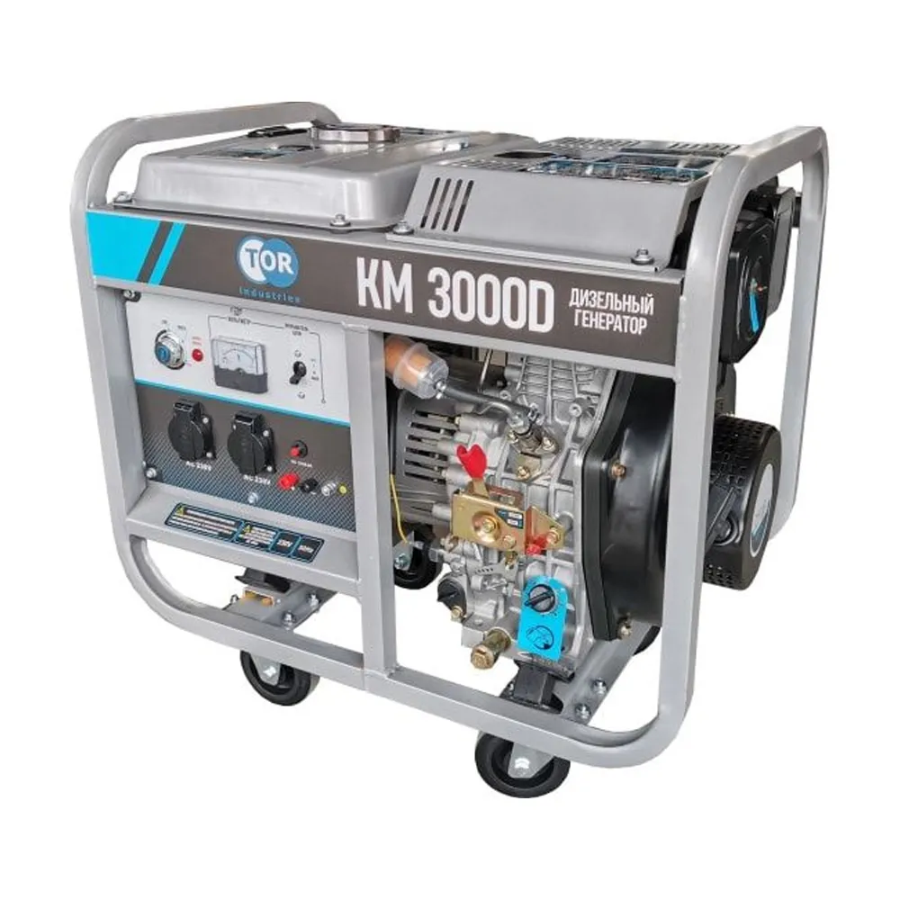 Генератор дизельный TOR KM3000D 3,0 кВт 220В 15 л с кнопкой запуска (92)