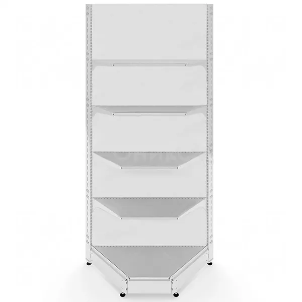 Стеллаж пристенный угловой осн. секц. 2150*600*600, 5 полок (500-1шт.; 400-2шт.; 300-2шт.) 