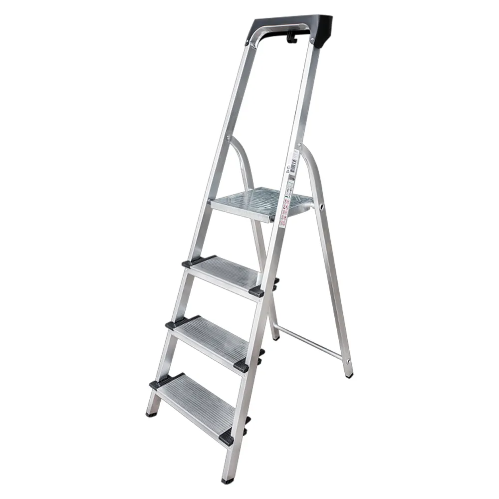Стремянка 4 широких ступени, NV1118 Новая высота, алюмин. с органайзером