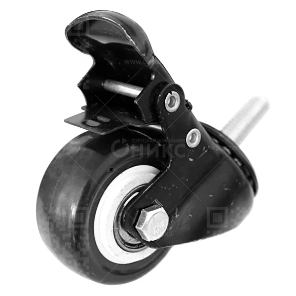 Колесная опора d50 болтовое крепление с тормозом SCtgb(М) 25 черная резина г\п 50 кг.  4064050 М10