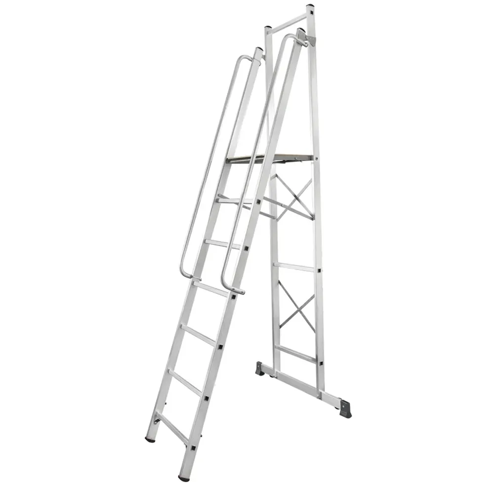 Стремянка 7 ступеней, NV1540 передвижная с платформой, складная