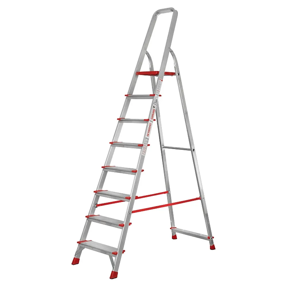 Стремянка 8 широких ступеней, NV3117(5110) Новая высота, алюмин. 3117108-new, 5110108