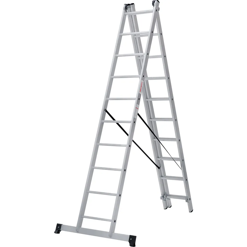 Лестница трехсекционная 3x10 ступеней, NV1230, 6,31м. алюминиевая