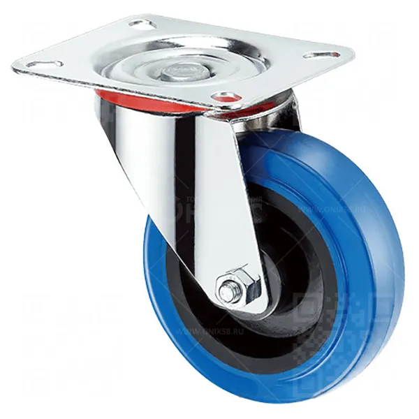 Колесная опора d125 поворотная SRCL 55 синяя резина г\п 185 кг (28)