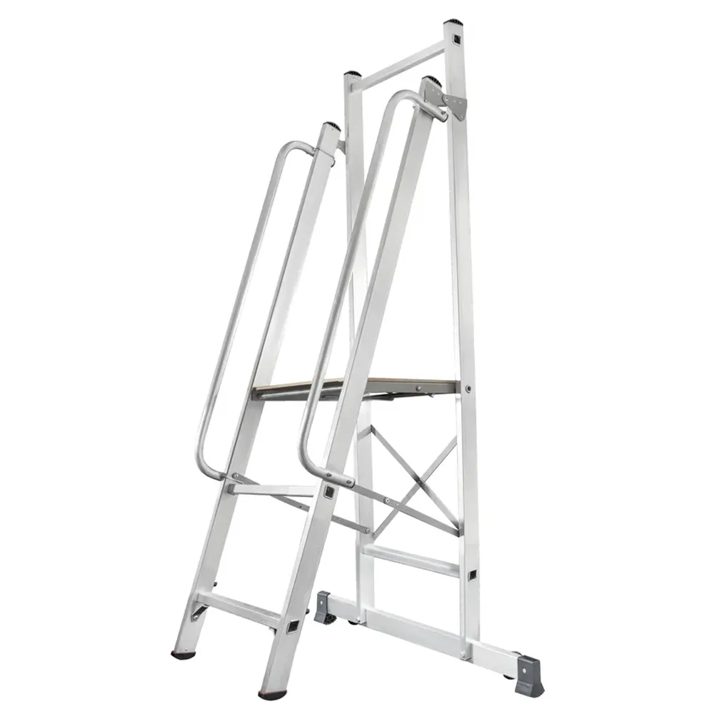 Стремянка 3 ступени, NV1540 передвижная с платформой, складная