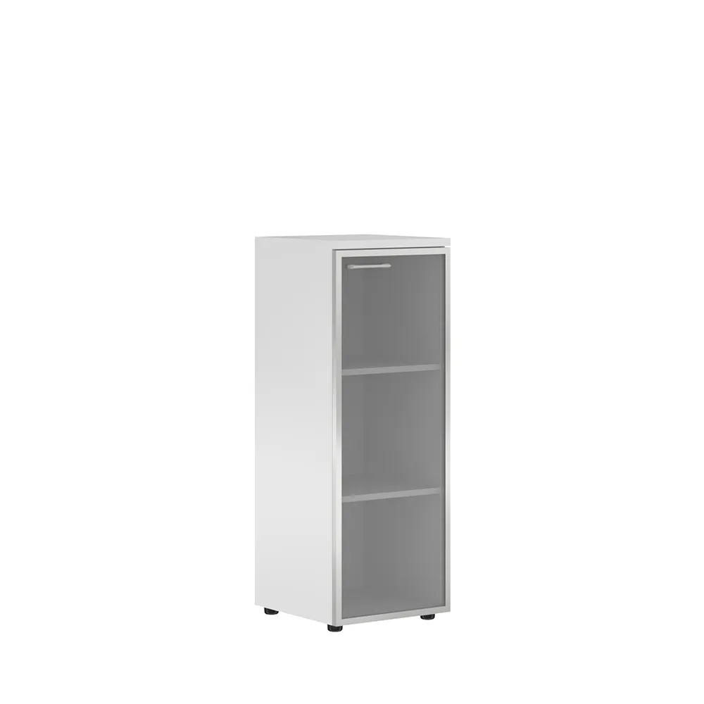 XTEN Шкаф XMC 42.7(R) Правый колонка со стеклянной дверью в алюминиевой раме и топом Белый 432х432х1190 (НАБОР) (Белый)
