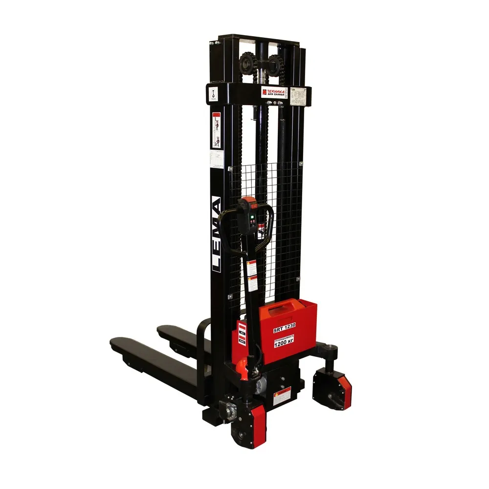 Штабелер самоходный LEMA SRT 1230 Li-ion 1200кг., 3,0м. с электроподъемом 24/40 В/Ач