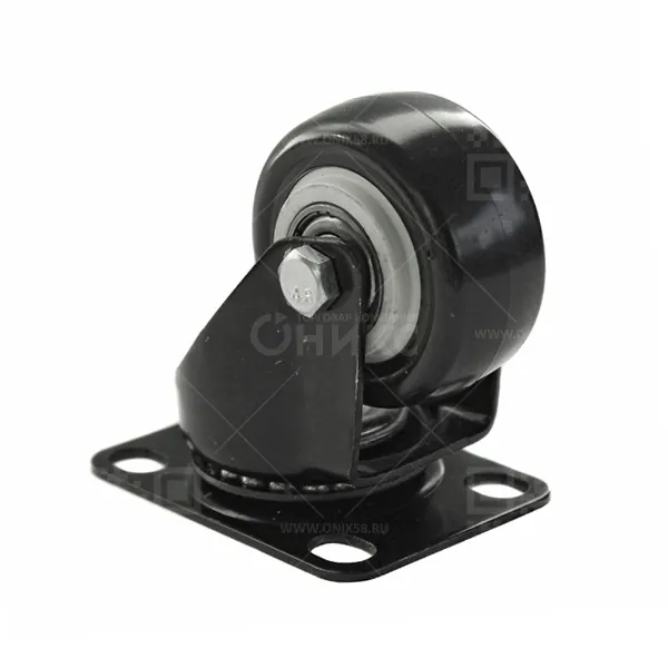 Колесная опора d50 поворотная SCz 25 50мм. (SCg(М)25) черная резина г\п 50 кг.  4053050
